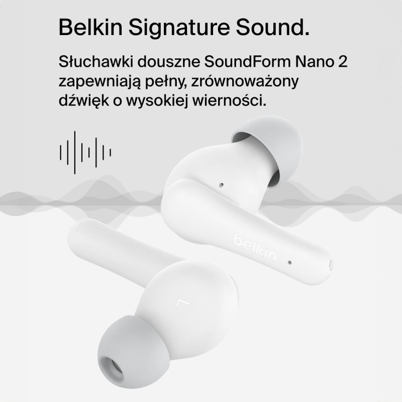 Belkin Bezprzewodowe słuchawki douszne dla dzieci, białe