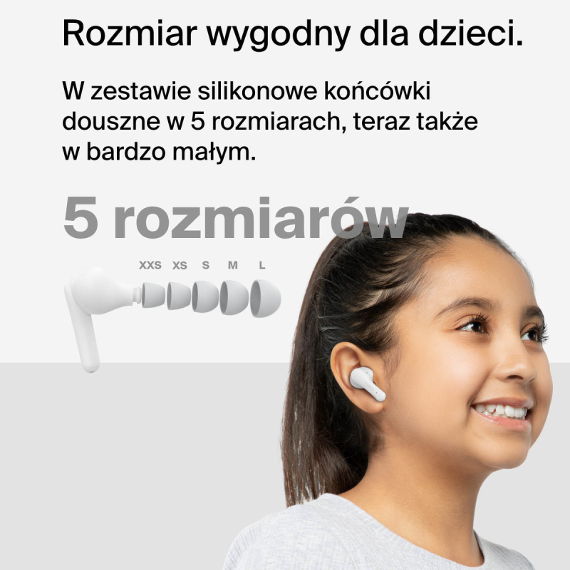 Belkin Bezprzewodowe słuchawki douszne dla dzieci, białe