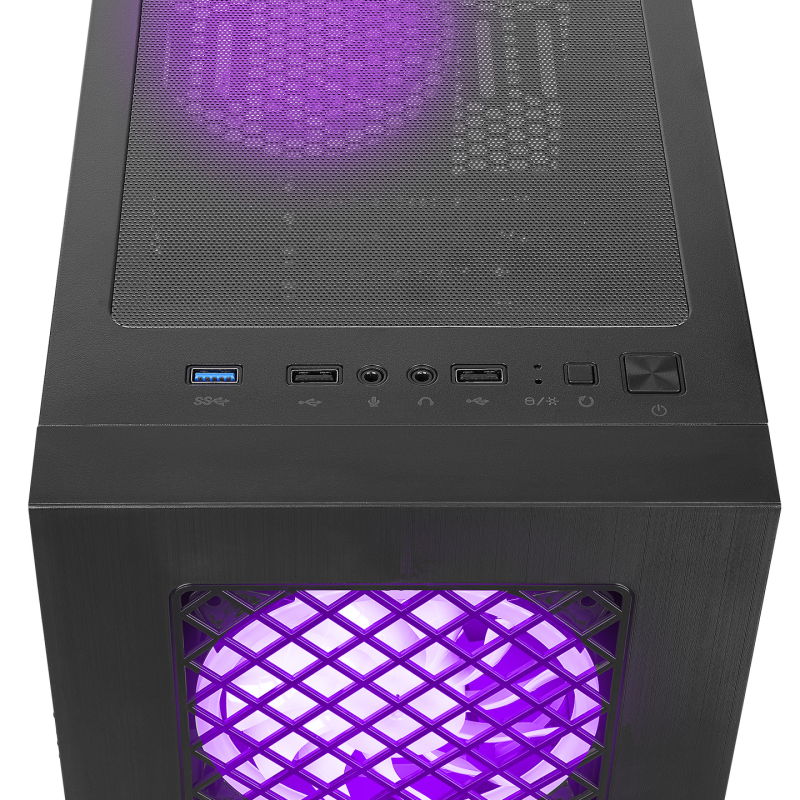Rampage PLAID V1 Obudowa PC z oknem 4x wentylator 120mm RGB czarna