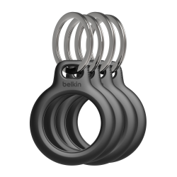 Belkin Uchwyty na AirTag z kółkiem do kluczy, 4 szt., czarne