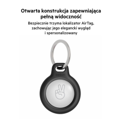 Belkin Uchwyty na AirTag z kółkiem do kluczy, 4 szt., czarne