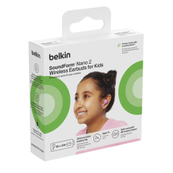 Belkin Bezprzewodowe słuchawki douszne dla dzieci, różowe