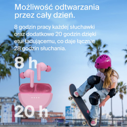 Belkin Bezprzewodowe słuchawki douszne dla dzieci, różowe