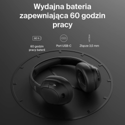 Belkin Słuchawki nauszne z redukcją hałasu, bezprzewodowe, czarne