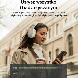Belkin Słuchawki nauszne z redukcją hałasu, bezprzewodowe, kremowe