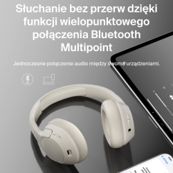 Belkin Słuchawki nauszne z redukcją hałasu, bezprzewodowe, kremowe