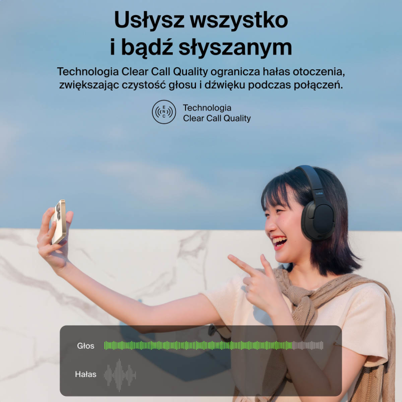 Belkin Słuchawki nauszne, bezprzewodowe, czarne