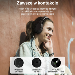 Belkin Słuchawki nauszne, bezprzewodowe, czarne