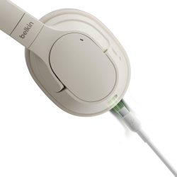 Belkin Słuchawki nauszne, bezprzewodowe, kremowe