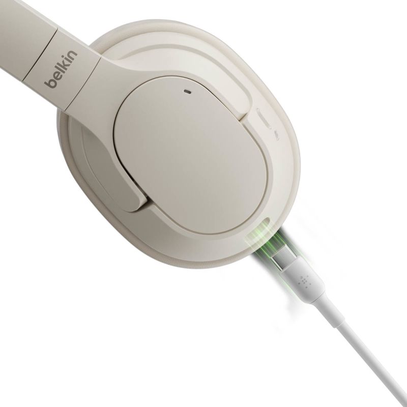 Belkin Słuchawki nauszne, bezprzewodowe, kremowe