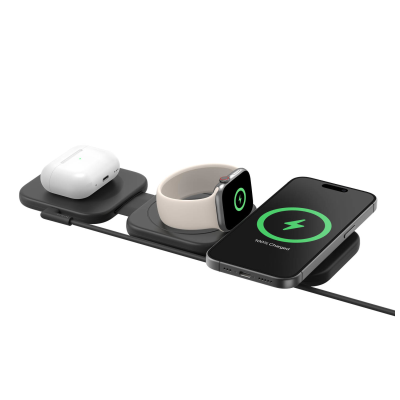 Belkin Podróżna magnetyczna podkładka ładująca 3w1 15W, czarna