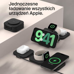 Belkin Podróżna magnetyczna podkładka ładująca 3w1 15W, czarna