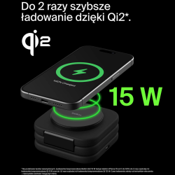 Belkin Podróżna magnetyczna podkładka ładująca 3w1 15W, czarna