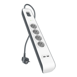 Belkin Listwa zasilająca przeciwprzepięciowa 525J, 4 gniazda Schuko, 2x USB-A, 2m