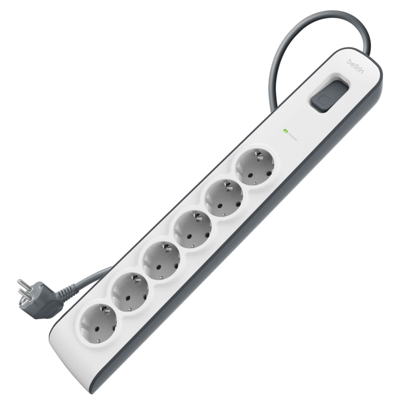 Belkin Listwa zasilająca przeciwprzepięciowa 650J, 6 gniazd Schuko, 2m