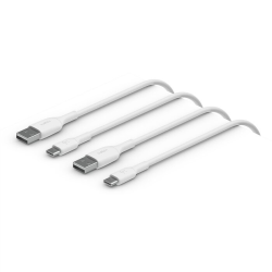 Belkin Kable USB-A na USB-C, 2m, białe, zestaw 2 szt.
