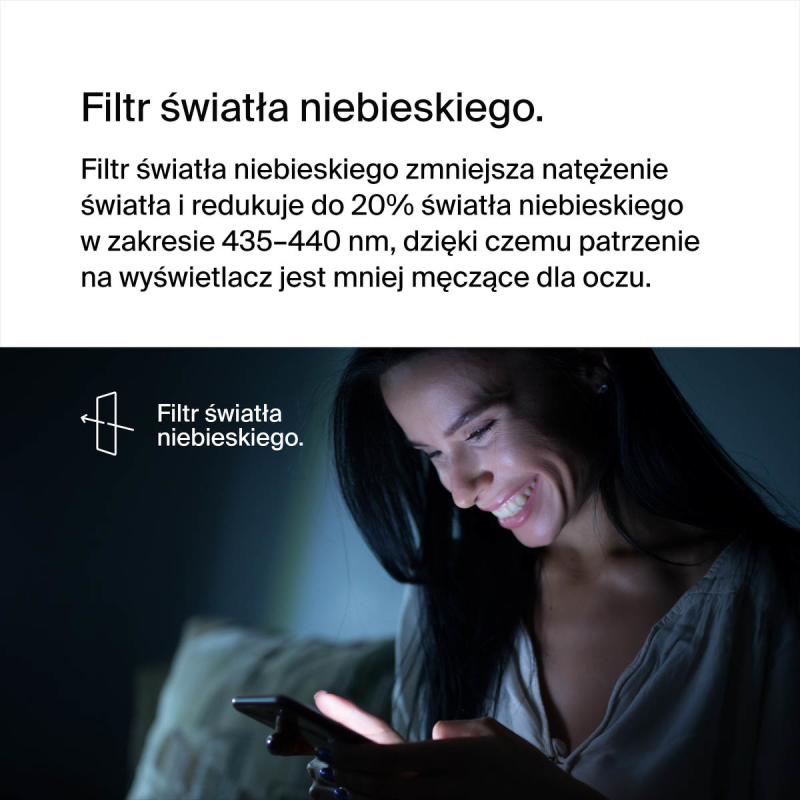 Belkin Folia ochronna na Samsung S23+, TrueClear Curve, z filtrem światła niebieskiego