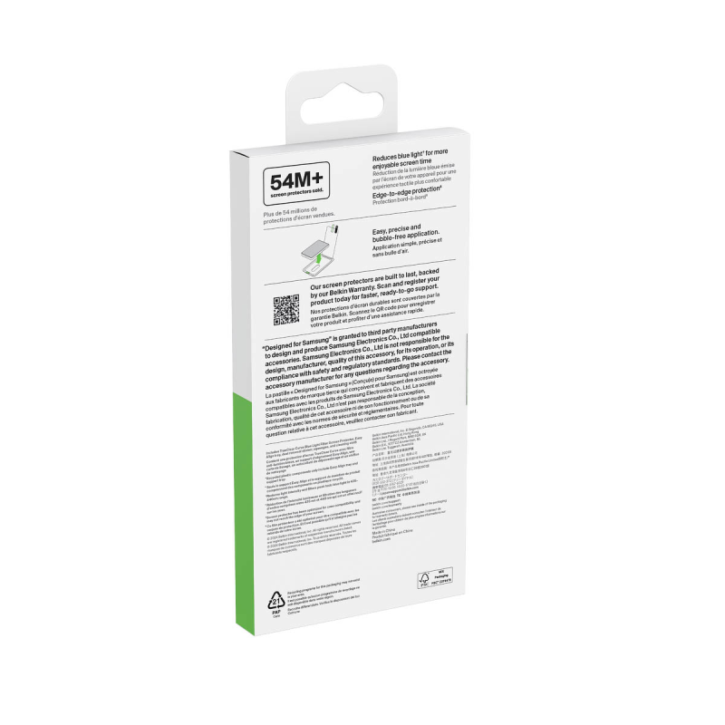 Belkin Folia ochronna na Samsung S24+, TrueClear Curve, z filtrem światła niebieskiego