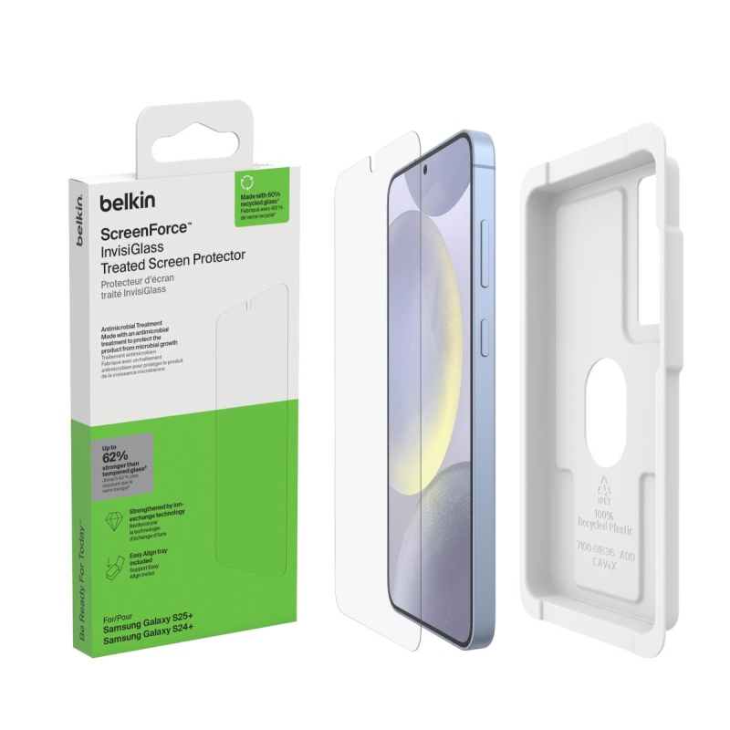 Belkin Szkło na Samsung S25+ / S24+, InvisiGlass, z aplikatorem