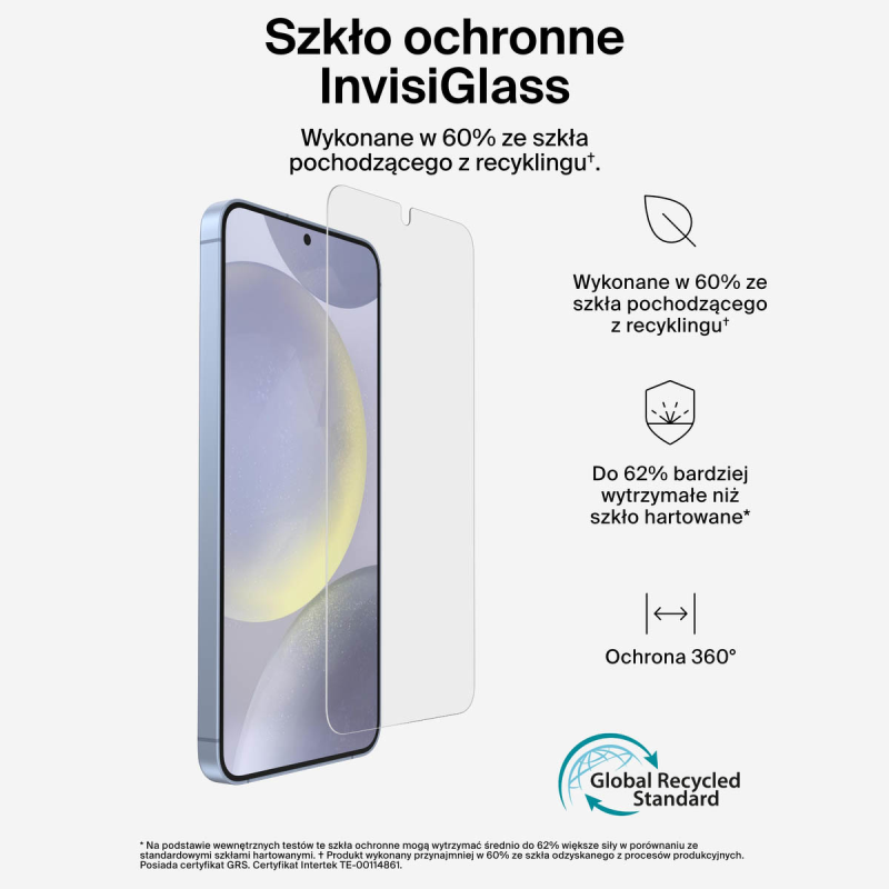 Belkin Szkło na Samsung S25+ / S24+, InvisiGlass, z aplikatorem