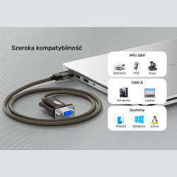 Unitek Kabel szeregowy USB-A na RS232 (DB9F)