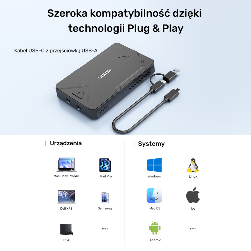 Unitek Obudowa dysku SSD M.2 NVMe i SATA 10Gbps USB