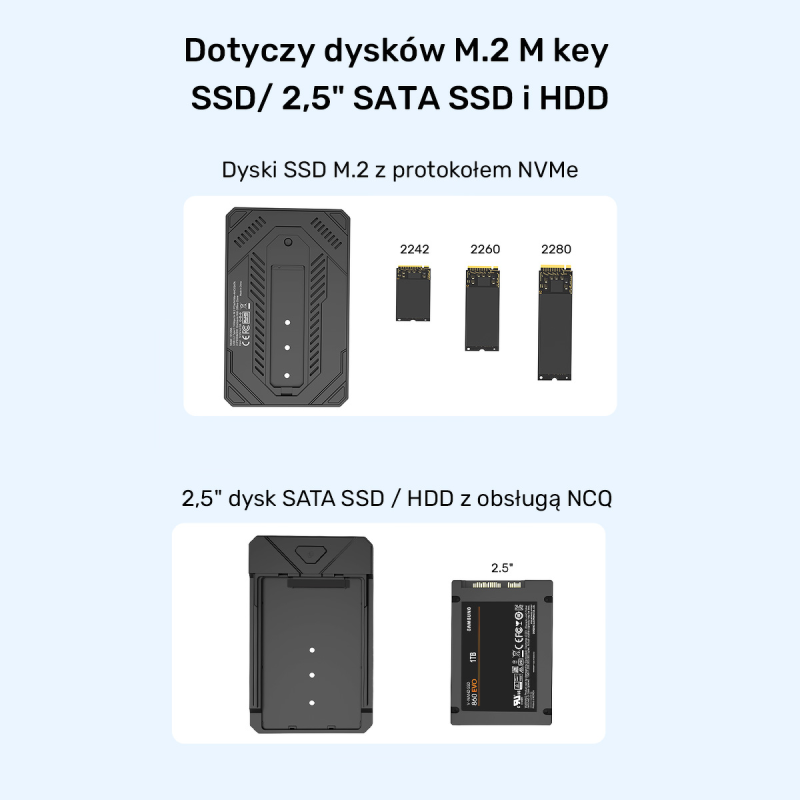 Unitek Obudowa dysku SSD M.2 NVMe i SATA 10Gbps USB