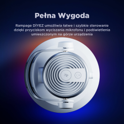 Rampage Diyez Mikrofon gamingowy dotykowy RGB USB-C biały