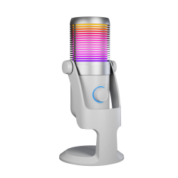 Rampage Diyez Mikrofon gamingowy dotykowy RGB USB-C biały