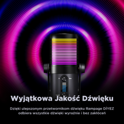 Rampage Diyez Mikrofon gamingowy dotykowy RGB USB-C czarny