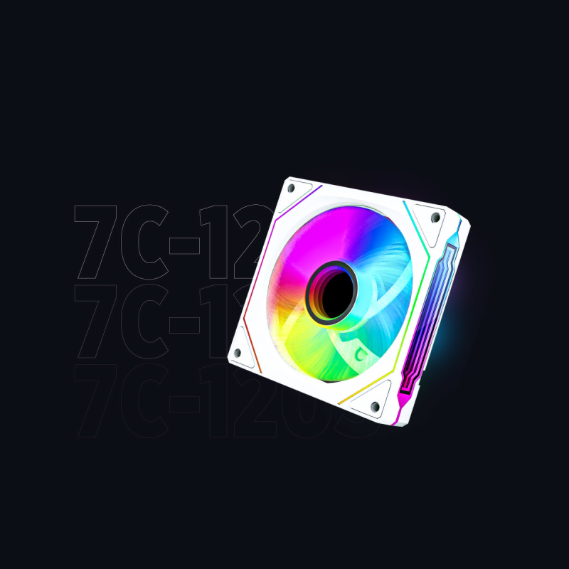 Rampage Wentylator do obudowy 120MM 1800RPM Infinite loop ARGB biały PWM