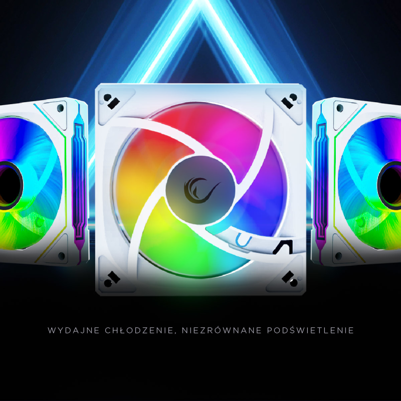 Rampage Wentylator do obudowy 120MM 1800RPM Infinite loop ARGB biały PWM