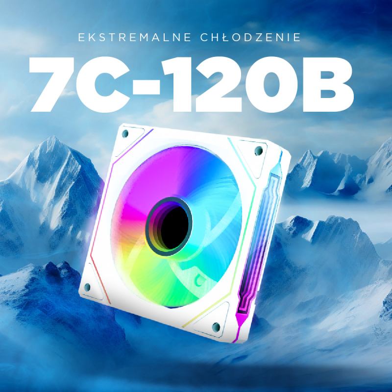 Rampage Wentylator do obudowy 120MM 1800RPM Infinite loop ARGB biały PWM