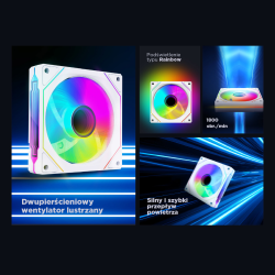 Rampage Wentylator do obudowy 120MM 1800RPM Infinite loop ARGB biały PWM