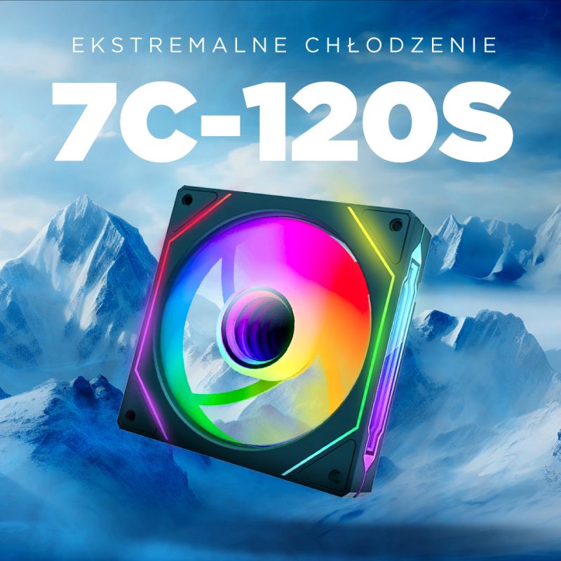 Rampage Wentylator do obudowy 120MM 1800RPM Infinite loop ARGB czarny PWM