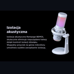 Rampage Bemol Mikrofon gamingowy/do podcastów RGB USB-C biały