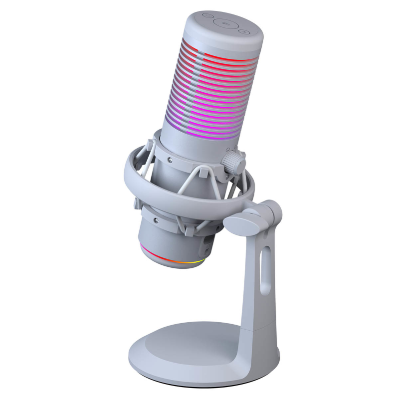 Rampage Bemol Mikrofon gamingowy/do podcastów RGB USB-C biały