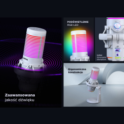 Rampage Bemol Mikrofon gamingowy/do podcastów RGB USB-C biały