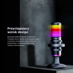 Rampage Bemol Mikrofon gamingowy/do podcastów RGB USB-C czarny