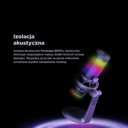 Rampage Bemol Mikrofon gamingowy/do podcastów RGB USB-C czarny