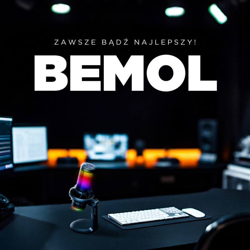 Rampage Bemol Mikrofon gamingowy/do podcastów RGB USB-C czarny