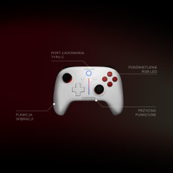 Rampage Hydra Pad bezprzewodowy RGB 2.4G Hall, spusty analogowe