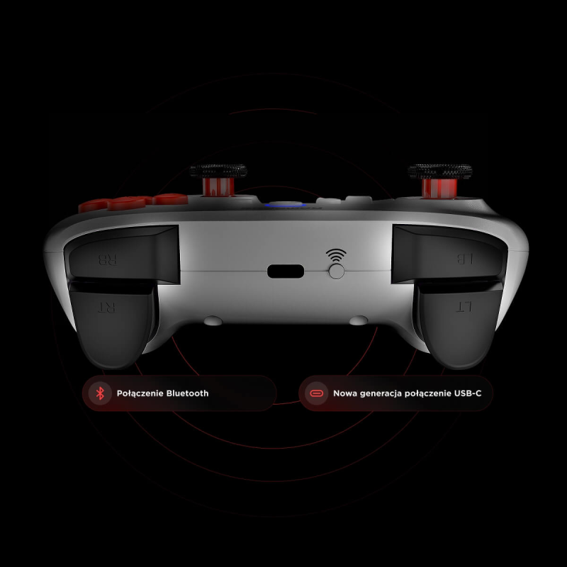 Rampage Hydra Pad bezprzewodowy RGB 2.4G Hall, spusty analogowe