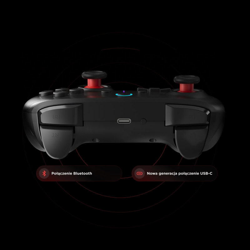 Rampage Hydra Pad bezprzewodowy RGB 2.4G Hall, spusty analogowe