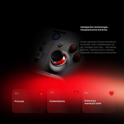 Rampage Hydra Pro Pad bezprzewodowy RGB 2.4G Hall, spusty analogowe, stacja ładowania