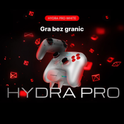 Rampage Hydra Pro Pad bezprzewodowy RGB 2.4G Hall, spusty analogowe, stacja ładowania