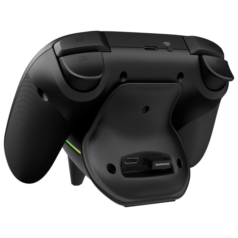 Rampage Hydra Pro Pad bezprzewodowy RGB 2.4G Hall, spusty analogowe, stacja ładowania