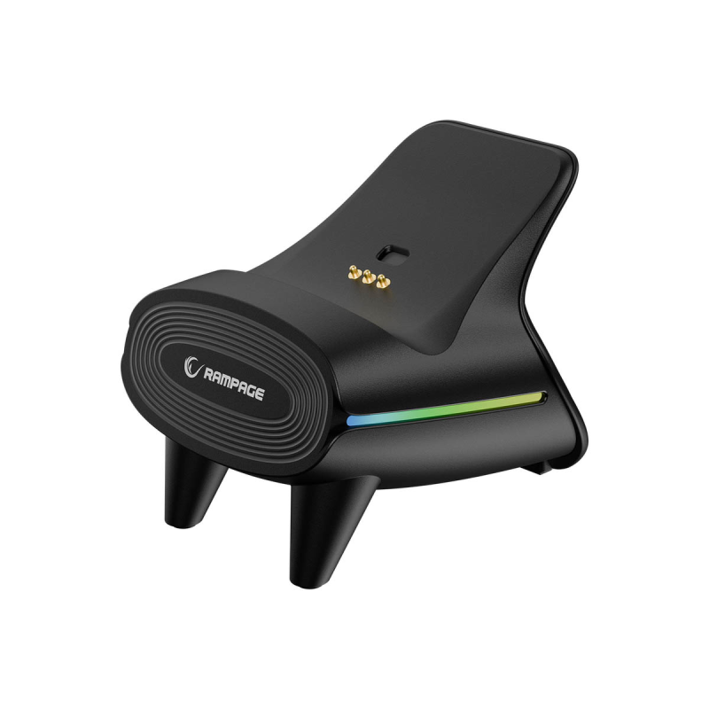 Rampage Hydra Pro Pad bezprzewodowy RGB 2.4G Hall, spusty analogowe, stacja ładowania