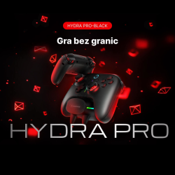Rampage Hydra Pro Pad bezprzewodowy RGB 2.4G Hall, spusty analogowe, stacja ładowania