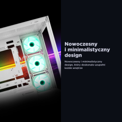 Rampage Hydra V2 Obudowa PC akwarium 4x wentylator ARGB biała